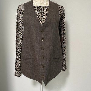 Vintage Brown Button Up Vest